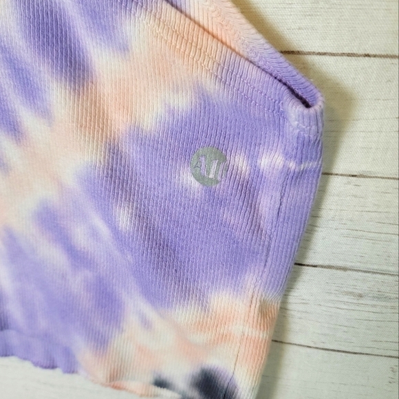 ALL ACCESS PURPLE & LIGHT ORANGE TIE DYE RIBBED CROP TOP, SZ MEDIUM - Picture 8 of 9
